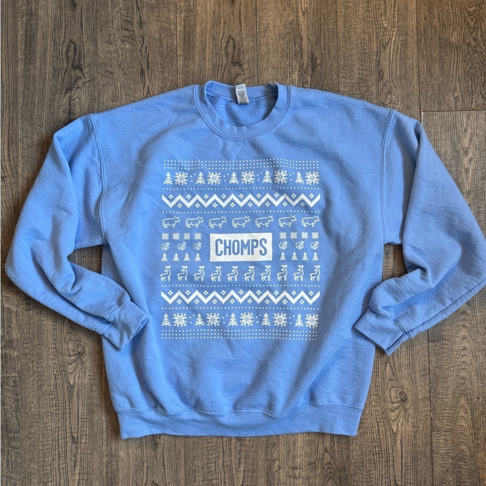 Chomps Beef Sticks Holiday Sweatshirt- Size Large